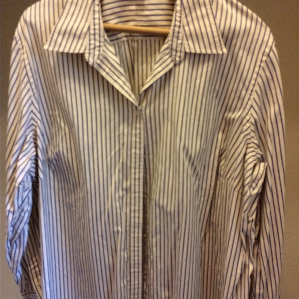 Creme blue stripe Ralph Lauren blouse